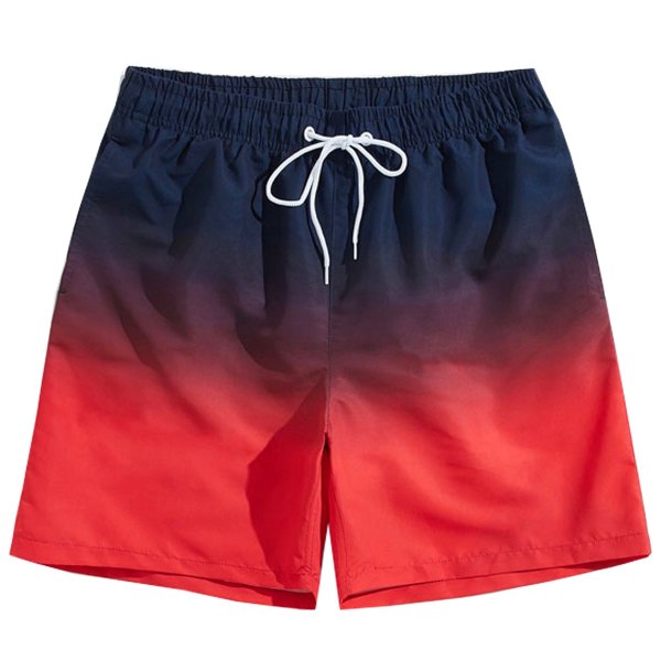 Badbyxor för män Snabbtorkande badshorts med meshfoder Roliga strandshorts Red XL