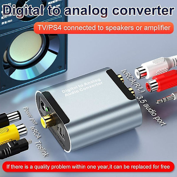 Optisk digital stereo ljudförstärkare digital till analog ljud