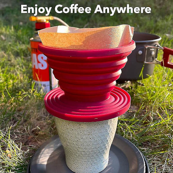 Sammenleggbar Camp Pour Over Kaffe Dripper For Camp, Gjenbrukbar