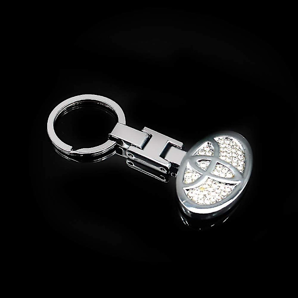 3D Bilnøgle Vedhæng Tilbehør Indlæg Blankt Krystal Dobbeltsidet Logo Zink Legering Metal