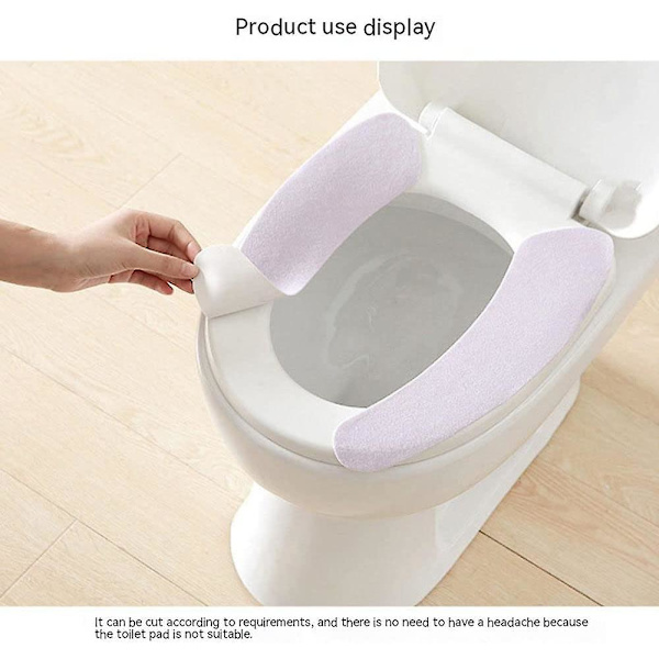 4 paria kylpyhuoneen lämmitin wc-istuimen kansipehmusteet, voi puhdistaa ja käyttää uudelleen wc-pehmusteita, sopii eri muotoisille wc-renkaille, kannettava ja helppo asentaa