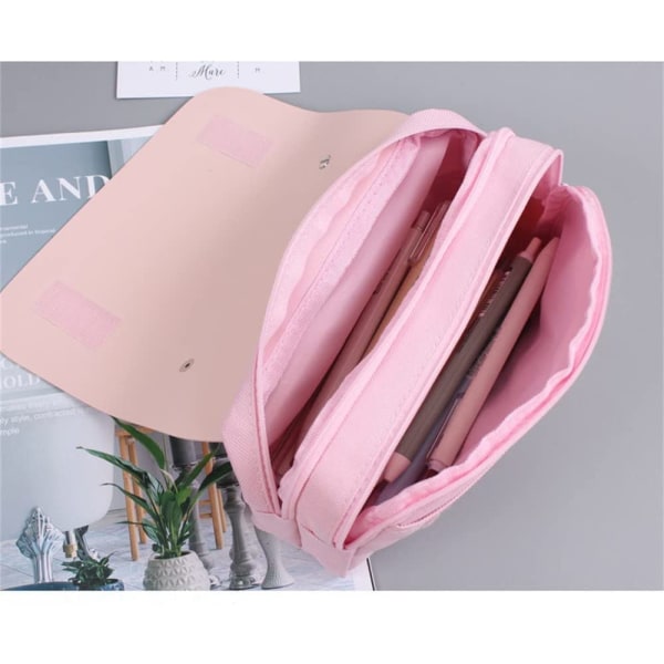 Kawaii Cherry Blossom Pencil Taske Pink Sød Penalhus Stor Kapacitet Papirtaske Skoleartikler Makeup Taske (Pink)