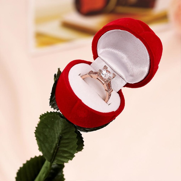 Röd ros smyckeskrin örhängen överraskande presenthållare föreslagna leveranser