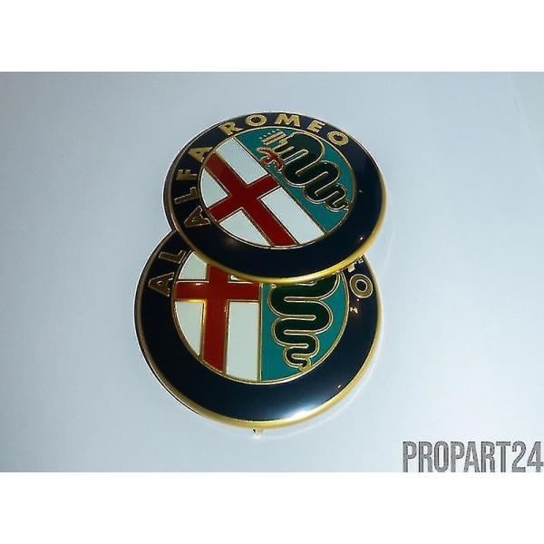 2 x 74mm Alfa Romeo Emblem