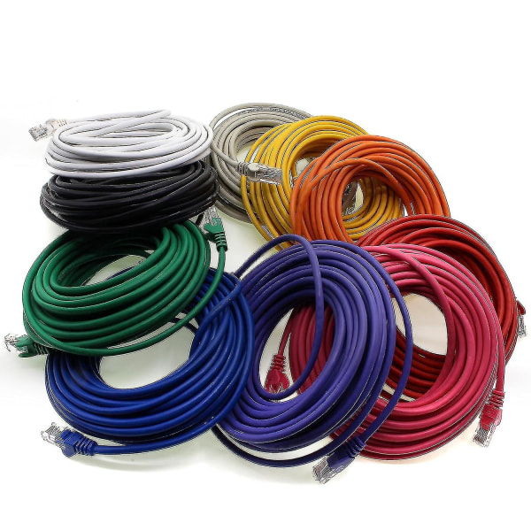 0,25m - 10-farver - Lan netværkskabel Cat.5 Cat5 Premium Quality Ethernet Patch-kabel, kompatibel med Cat6 / Cat6a / Cat7