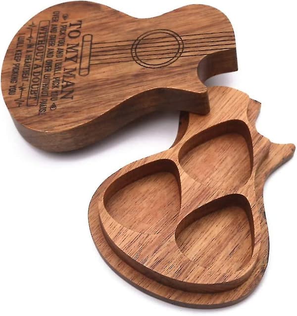 Tilpasset graveret træ guitar pick holder personlig Guita