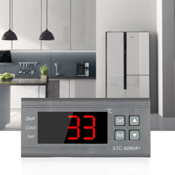 Digital temperaturregulator Stc-8080a+ Kylskåpstermostat för kylskåp Automatisk avfrostning med Ntc-sensorprob 220v