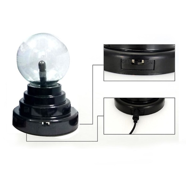 Sähkökäyttöinen plasmapallo , USB tai akku Magic Plasma Staattiset pallot laavalampun valo kosketusherkkyydellä