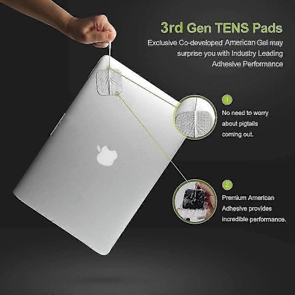 TENS Maskine Pads 50 x 50mm 20 stk, 3. generations latex-fri TENS elektrode pads med opgraderet MYM