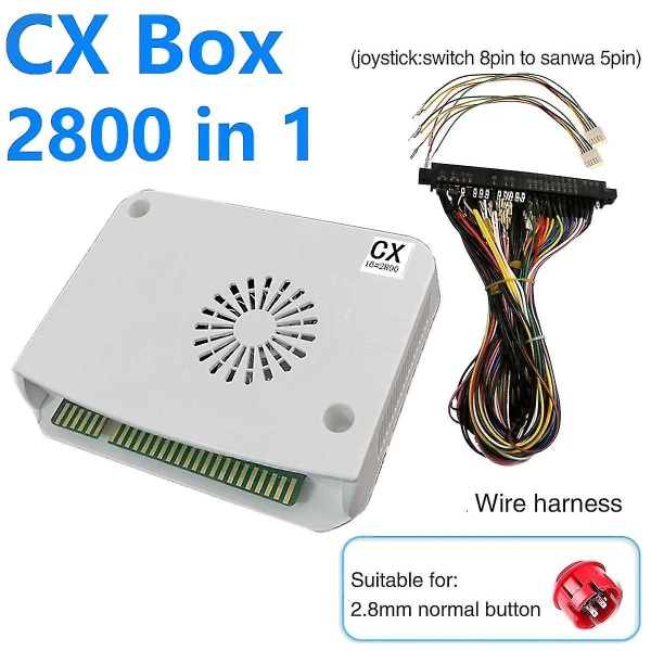 For Box 2800-i-1 Arcade Joystick-spillkonsoll Jamma hovedkort+2,8 mm Jamma-kabel Hd Vga Cga