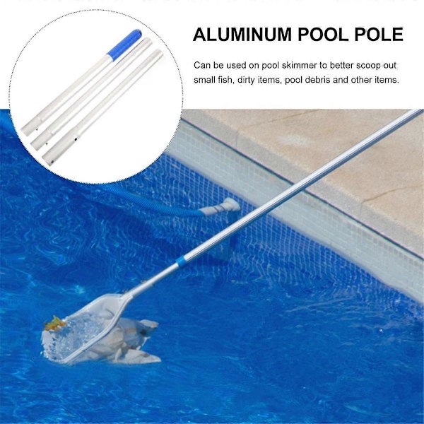 Fiskkorgsstång Pool Fiske Spö Metall Poolborste Skimmer för Pool Poolskimmer Poolrengöringsstång B
