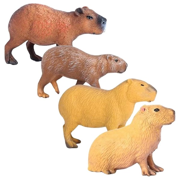 4 kpl Capybaras Figurine Wildlife Capybaras Craft Small Capybaras Decors Desktop Capybaras Figuurit