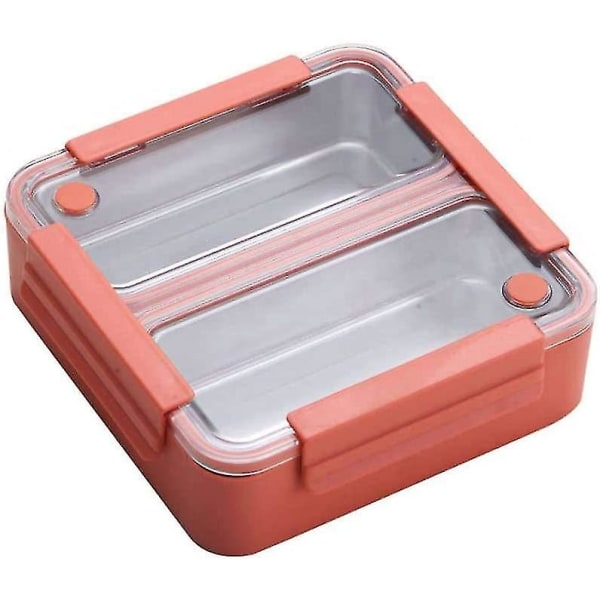 Wekity Lunch Box aikuisten lapsille, tiiviste vuotamaton erillinen ruostumattomasta teräksestä valmistettu Bento Box -ruokasäiliö mikroaaltouunille astianpesukoneessa - vaaleanpunainen