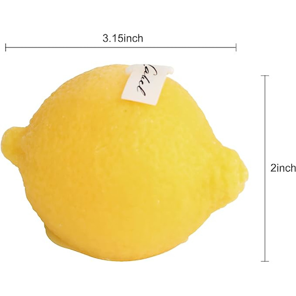 Sitruunan muotoinen tuoksukynttilä, Aroma soijavaha koristekynttilä pöytävalokuvaan lying lemon yellow