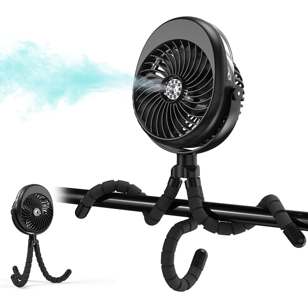 Misting barnevognsventilator, 270° & 360° svingbar bærbar ventilator b92a |  Fyndiq