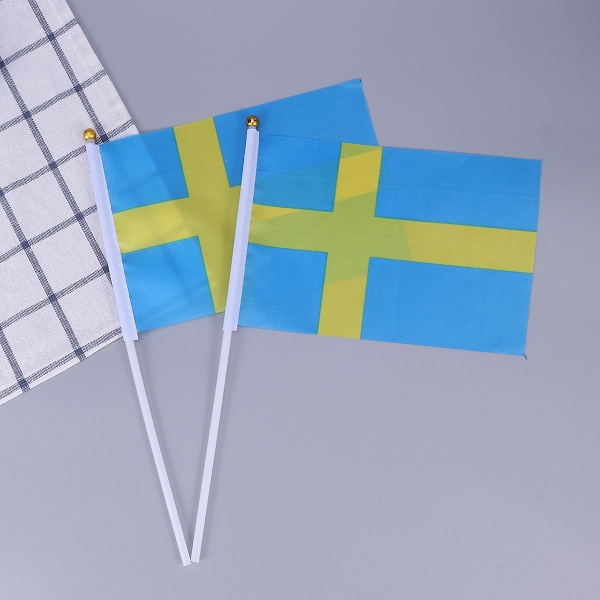 50 Stk Stick Flag Land Svensk Håndflag Svensk Festiva
