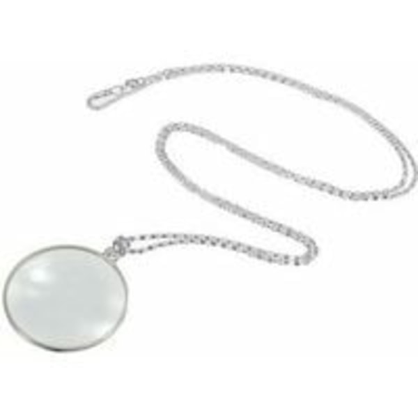 Kjede smykkeforstørrelsesglass med anheng optisk linse for eldre lesing, økt syn - 5X forstørrelse (sølv) - 1 pakke