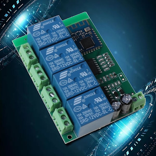 4-kanals Bluetooth-kompatibelt relæswitchmodul med app-fjernbetjening til mobil