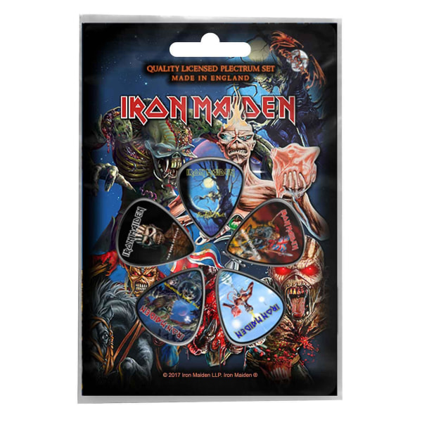 Iron Maiden Plectrum Pack Guitar pick x 5 logo Albums book of souls Offisiell