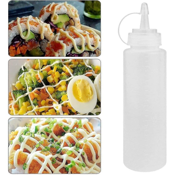 10 stk. 240 ml klemmeflaske, multifunktionel klemmeflaske (gennemsigtig)