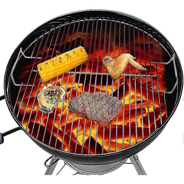 44,5 cm:n ruostumattomasta teräksestä valmistettu BBQ-grillin ritilä hiiligrillin, kuten Weber Char-broilin ja keraamisten grillien, kuten Large Big Greenin, käyttöön
