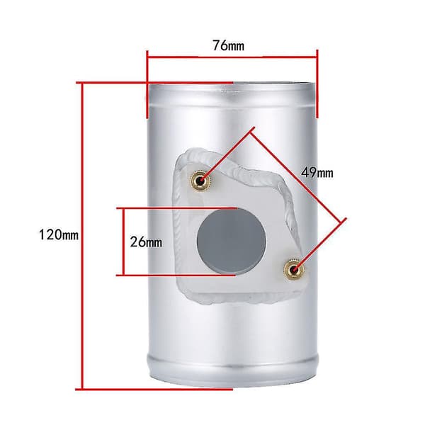 MAF Prestanda Flödesmätare 76mm Flödessensor Adapter Passar för för för För