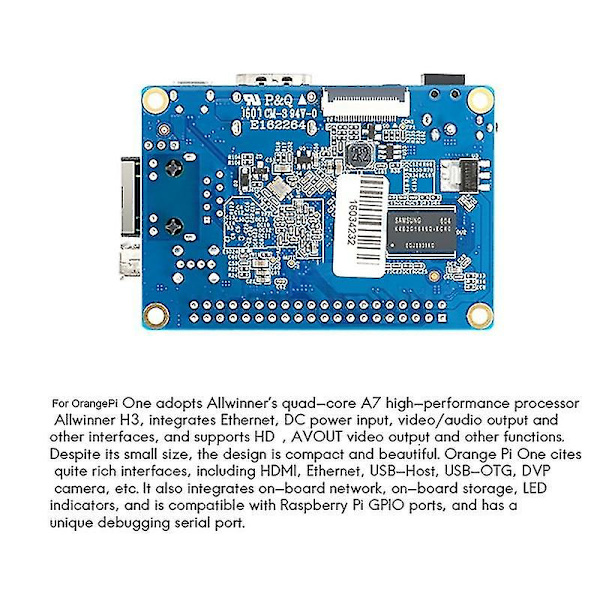 For Orangepi One kehityskortti Allwinner H3 1gb Ddr3 ohjelmointi mikrokontrolleri Csi Inter