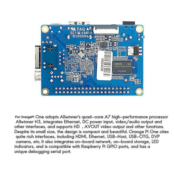 For Orangepi One Utviklingskort Allwinner H3 1gb Ddr3 Programmering Mikrokontroller Med Csi Inter