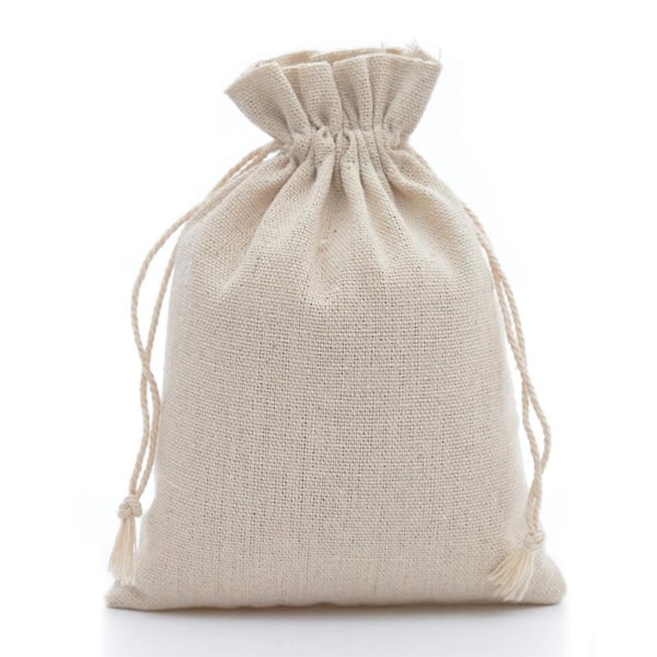 50pcs Gift Sweet Bags Cotton Linen Drawstring Packaging Pouches