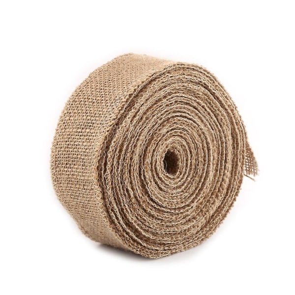 10m Naturlig Hessian Jute Burlap Stof Gaveindpakning Bånd Bordsløber (5cm )