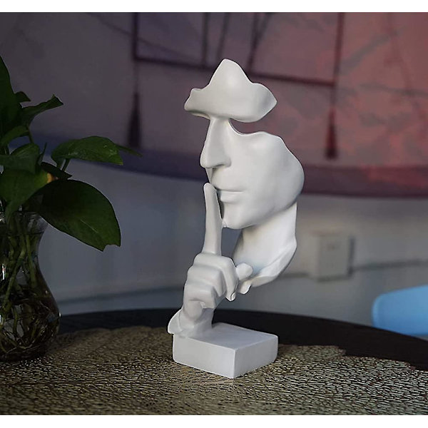 Stillhet er en gylden statue tenker abstrakt skulptur, moderne harpiks hjemmedekor