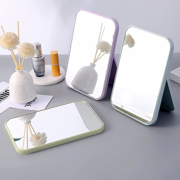 Desktop sminkespeil, sammenleggbart sminkespeil Enkelt bærbart sminkespeil Princess Mirror Firkantet speil sminkespeil for kvinner