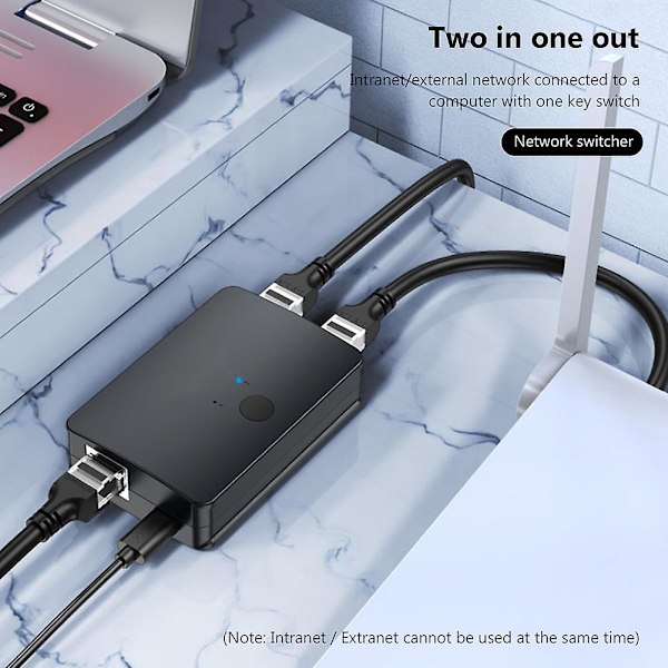 Mini 2-Port Desktop 1000 Mbps Netværks Switch Rj45 Lan Ethernet Switcher Med Usb-Kabel Til Desktop Pc 2-Vejs Delingsadapter Hub - Netværks Switches
