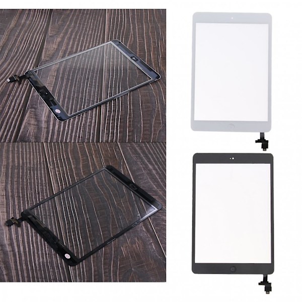 Berøringsskjerm Glass Replace + Ic Chip + Hjemknapp For Ipad Mini 1 2 Svart