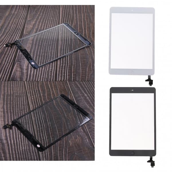 Touch Screen Glas Udskiftning + Ic Chip + Hjem-knap Til Ipad Mini 1 2 Sort