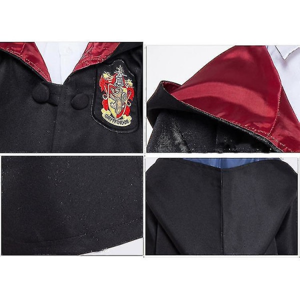 7 st/set för magisk trollkarl Fancy Dress Cape Cloak Hogwarts School Costume 7Pcs Red Aldut S