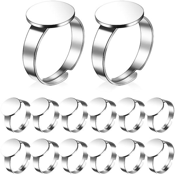 20 st Ringar Rostfritt stål Smycken Tillverkning Tillbehör Fingerringar Metall Finger Ringar Tillbehör Ring Base Smycken Ring Blanks