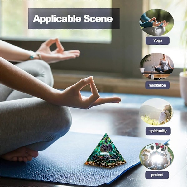 Pyramid för Positiv Energi 2.32.3in Orgonit Kristaller Skydd Kristaller Energi Generator för Stressreducering Healing Meditation Attrahera Rikedom Lycka