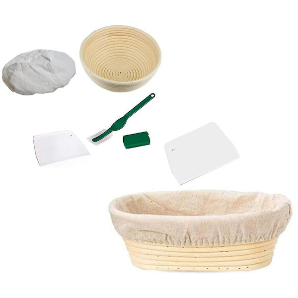 2-pack Brödjästningskorgar Surdeg Starter Korg Deg Skrapa För Degform Bakat Bröd 10