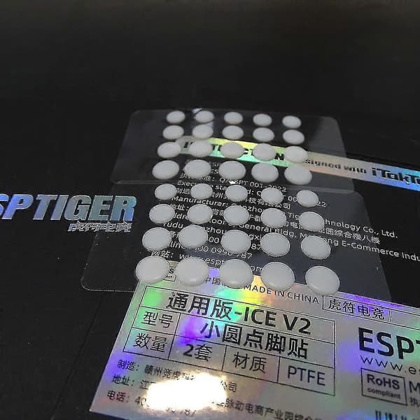 Esports Tiger Ice Mouse Skøjter Fødder Diy Universal Prikker Musemåtte Hvid