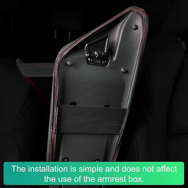 Armstöd låda lock för C- 2017-2019 Läder Center Console Armstöd lock kudde, Röd linje