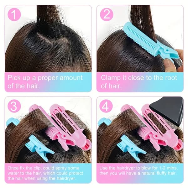 8 stk. Fluffy Volume Boosting Hårrotklips - Sklisikkert selvgrep for umiddelbar pannelugg › Enkle DIY hårruller, viktig styling for kvinner