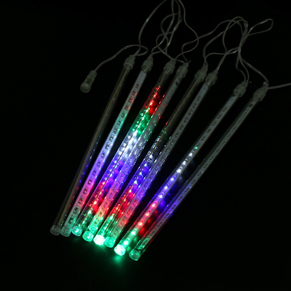 8 st/set 30 cm Meteor Rain Tube Lights 144 Led Ljusa Fallande String Lampor Dekor 100-240v Eu Färgglada