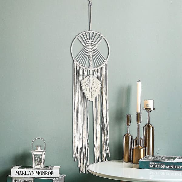 Drömfångare Dekor, Boho Drömfångare Macrame Vägg Hängande Handgjord Vävda Drömfångare,