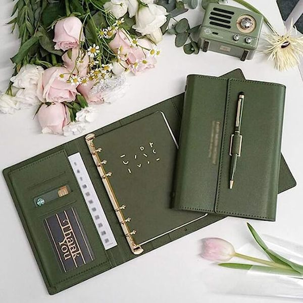 Journal Journal Premium Tykt Papir Kunstlæder Skrivebøger med Pen Loop blue gray