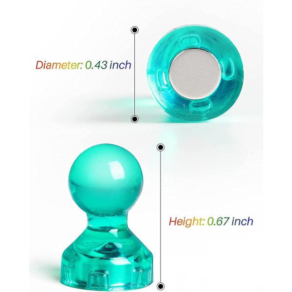 100 kpl painettavia magneetteja, jääkaappimagneetteja 10 eri värillä, monikäyttöiset pienet pyöreät magneetit jääkaapille, kuivalle pyyhittävälle taululle, valkotaululle