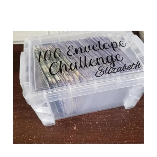 Utfordringsboks med 100 konvolutter Enkel og morsom måte å spare 10 000, 100 konvolutter på utfordringsboks