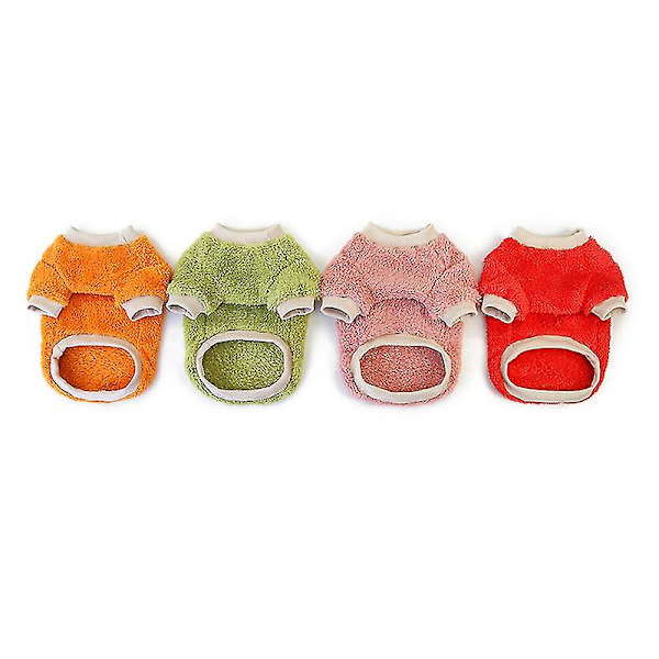 Varme Fleece Kjæledyrklær Fruktmønster Genser Jakke Katt Hund Liten Mellomstor Vinterklær For Kattunge Uk Pink XS