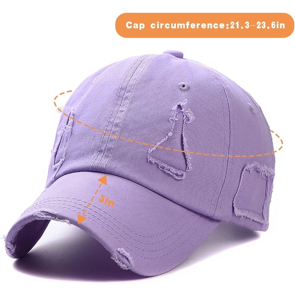Vintage Distressed Washed Baseball Cap Mænd Kvinder Justerbar Trucker Hat Golf Dad Hat (lilla) Purple