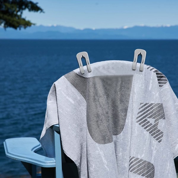 6 pakke strandhåndkleklemmer for strandstoler, terrasse- og bassengtilbehør, forhindre at håndkleet ditt blåser bort (grå)